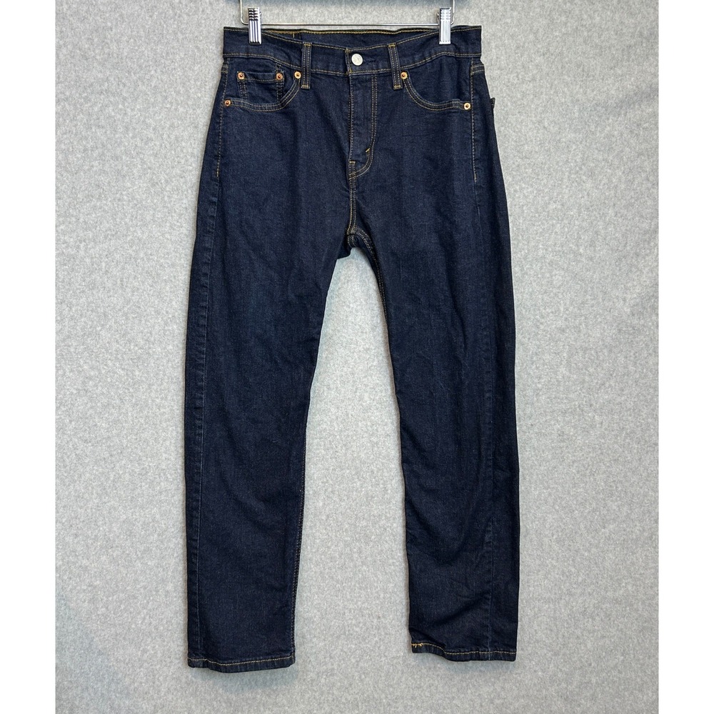 Levi's 505 Regular Fit Jeans Dark Wash Indigo Straight Leg Denim Mens 30 x 30